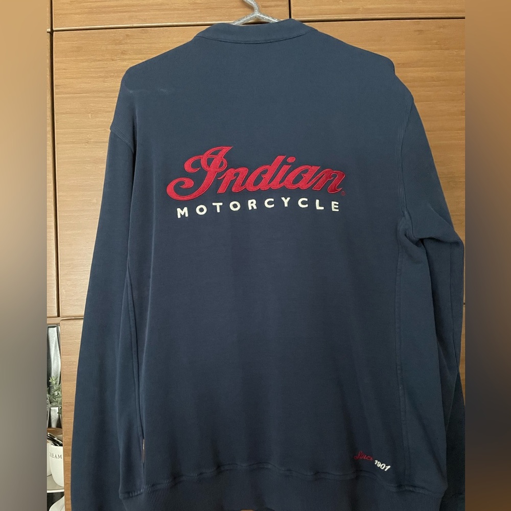 Indian motorcycle zippered sweater BLUE M